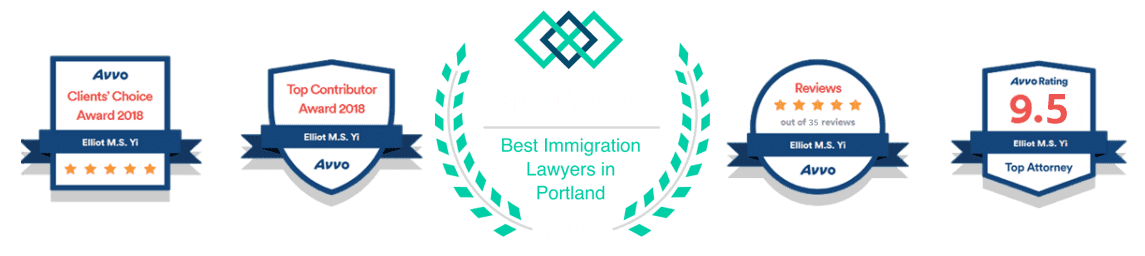 Top Immigration attorney in Portland accolades and award badges